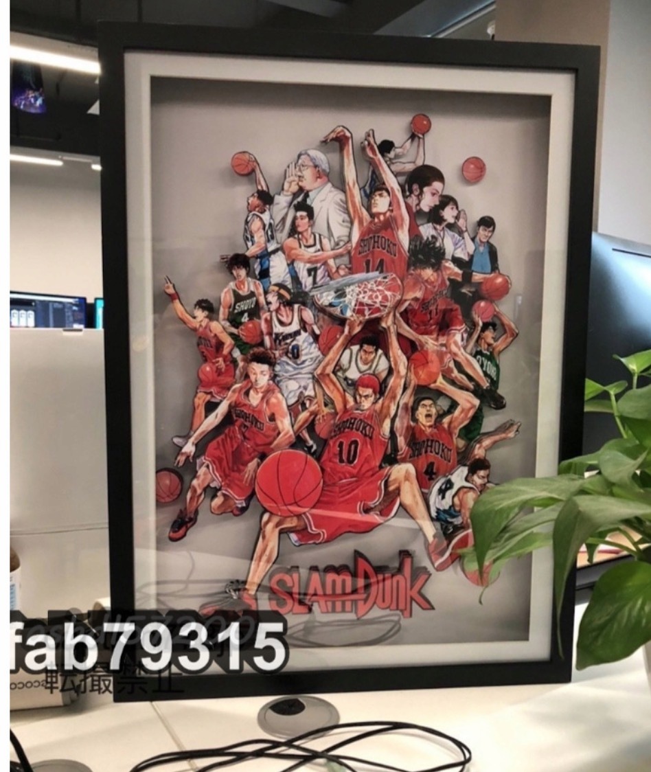 全人物 スラムダンク 3D立体画 高57×幅43cm シャドーボックス 絵画