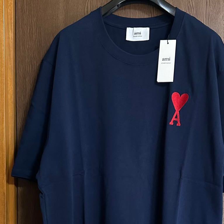 濃紺XXXL新品 AMI Paris グラフィック ブランドロゴ Tシャツ 半袖 カットソー size XXXL アミ パリス ami  alexandre mattiussi ネイビー