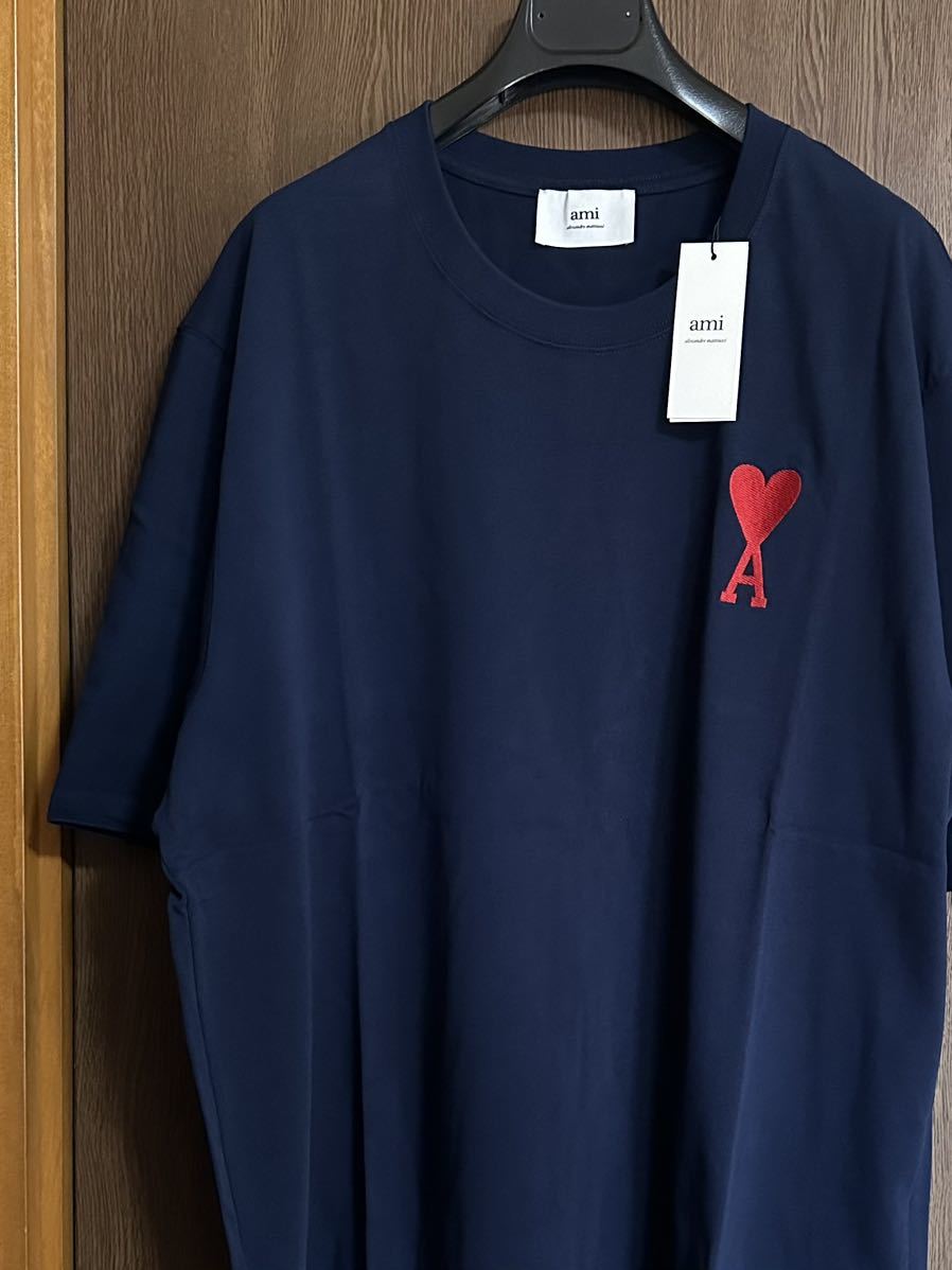 濃紺XXL新品 AMI Paris グラフィック ブランドロゴ Tシャツ sizeXXL アミ パリス ami alexandre mattiussi  半袖 カットソー ダークネイビー