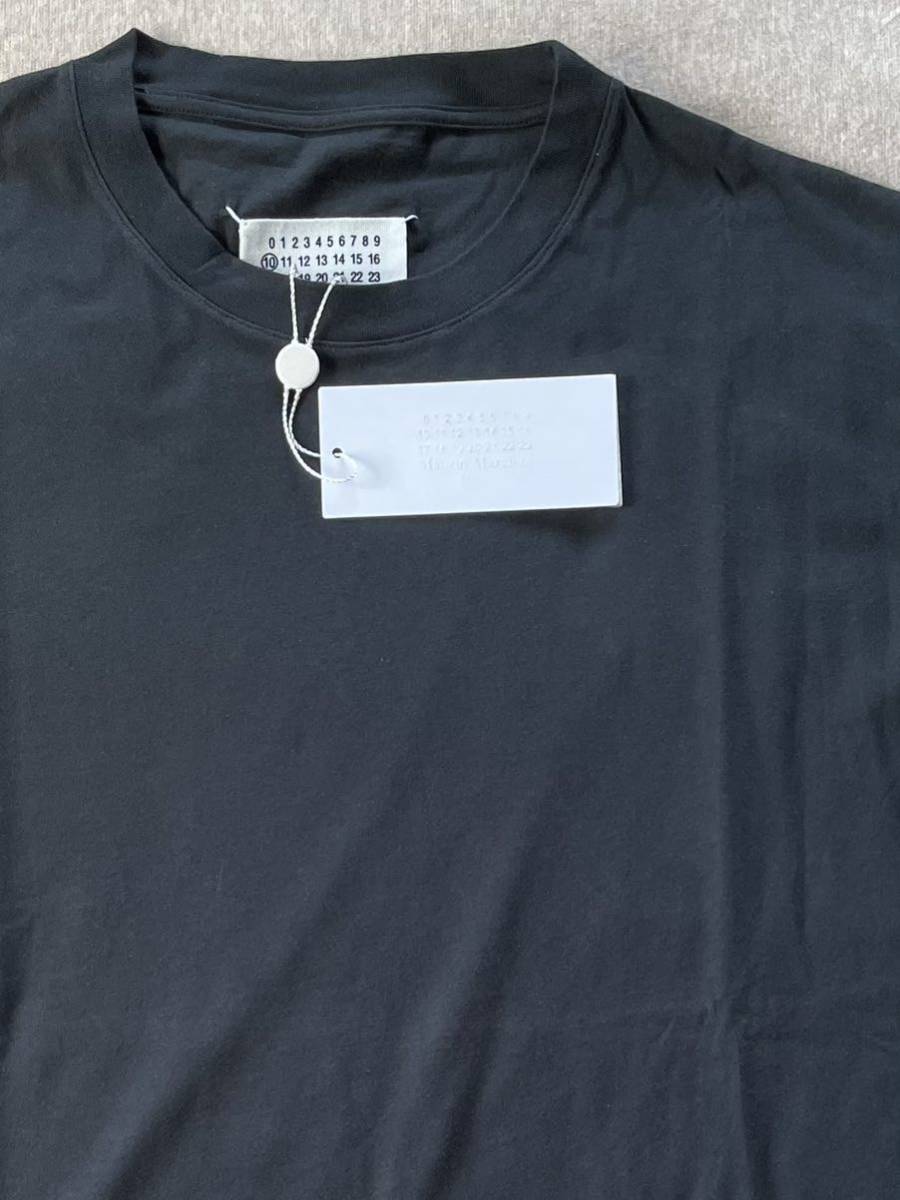 黒L新品 メゾンマルジェラ レギュラー コットンジャージー Tシャツ