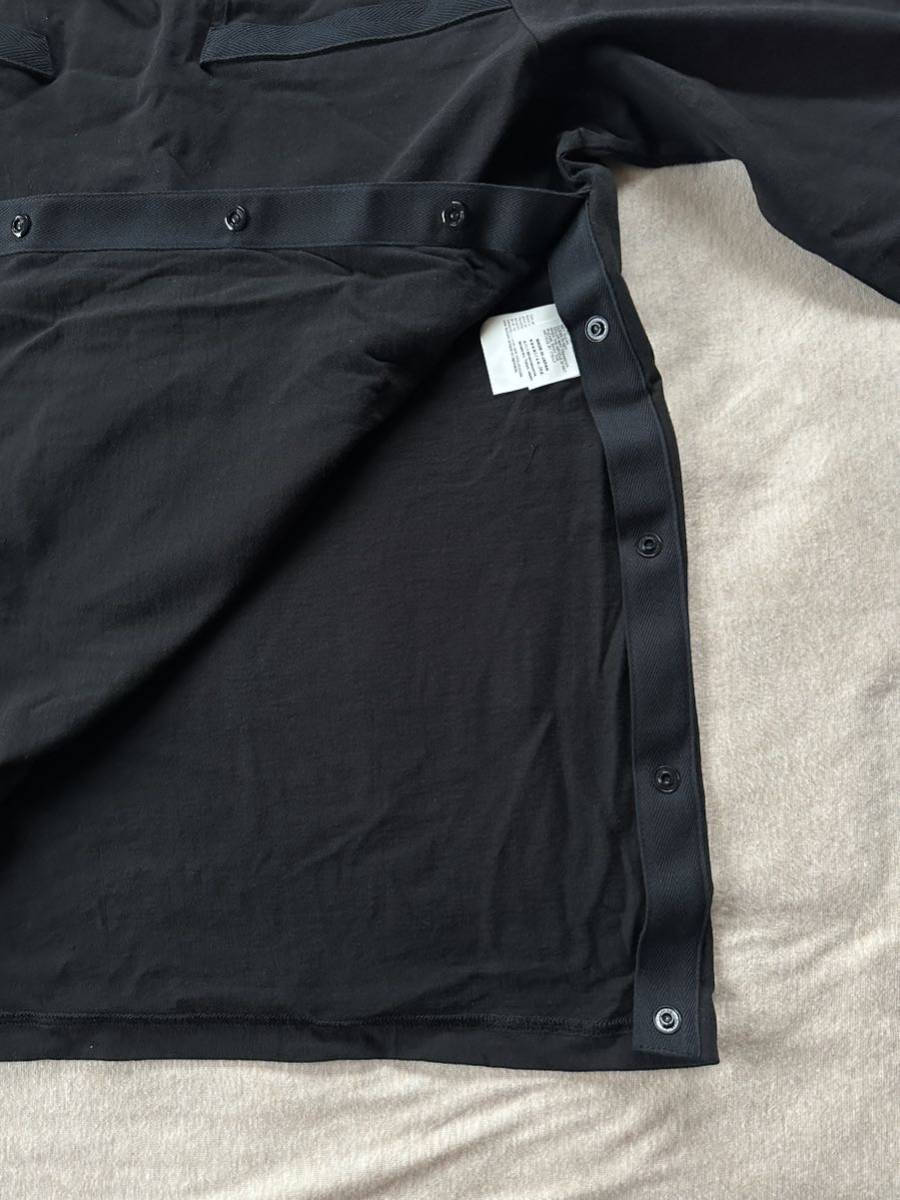 黒4新品 sacai サカイ メンズ 再構築 ペイズリー 切り替え ロング T