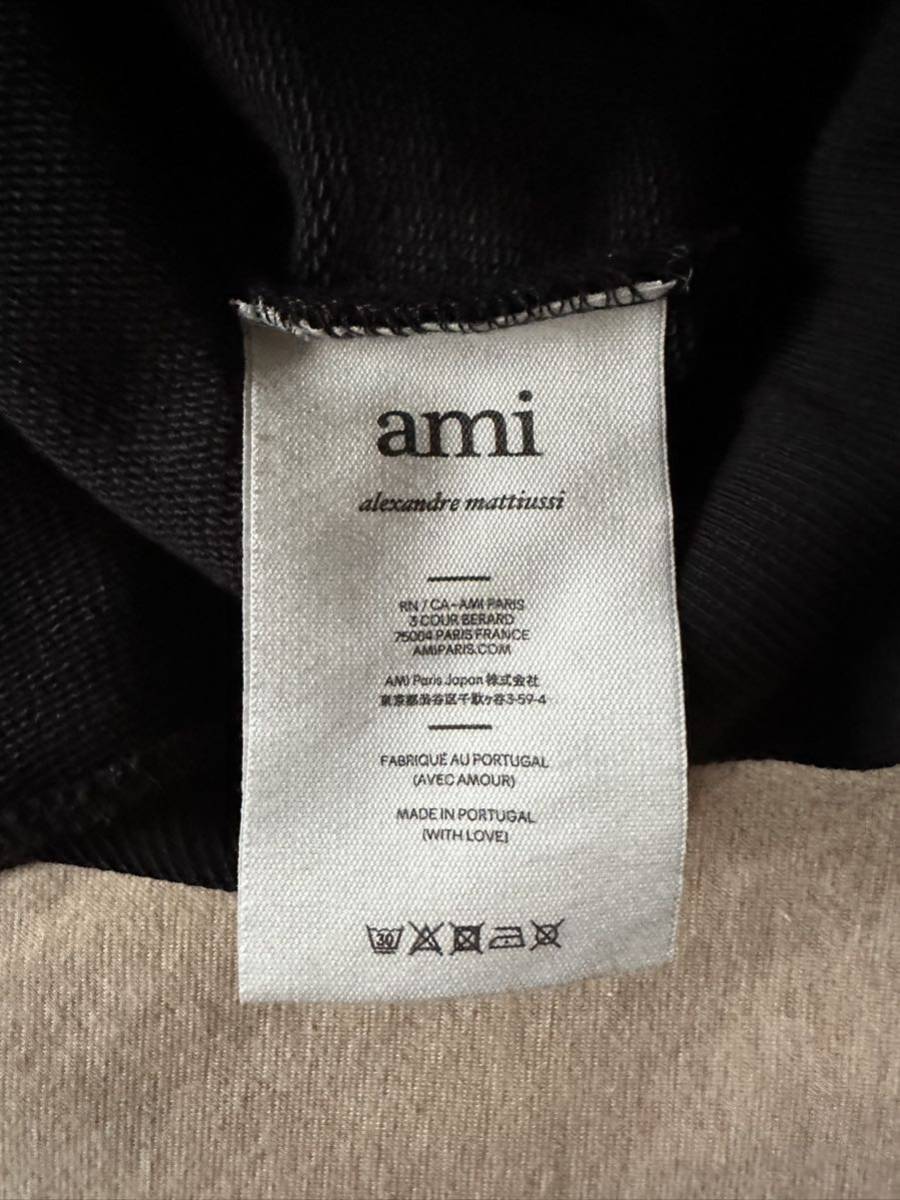 黒S新品 AMI Paris グラフィック ロゴ 刺繍 スウェット シャツ 黒 アミ 