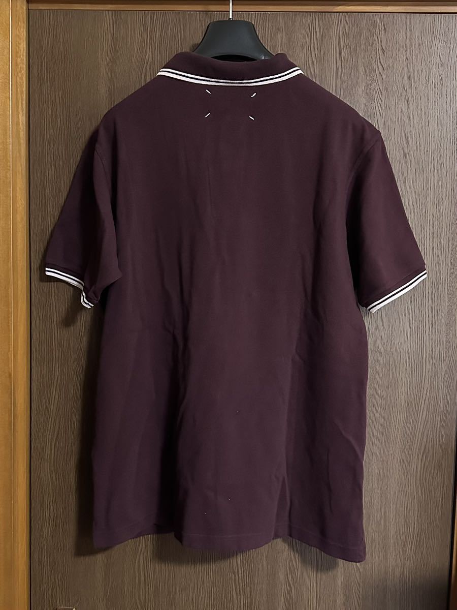 23SS新品S メゾンマルジェラ ブランドロゴ 半袖 ポロシャツ size S Maison Margiela 1 10 メンズ レディース Tシャツ バーガンディー_画像3