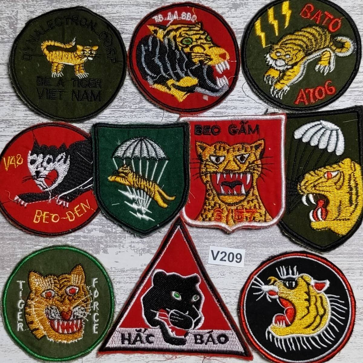 V209 RED GREEN タイガー 虎 TIGER ワッペン 10枚 ベトナム 戦争 V209 RED GREEN タイガー 虎 TIGER ワッペン 10枚 ベトナム 戦争