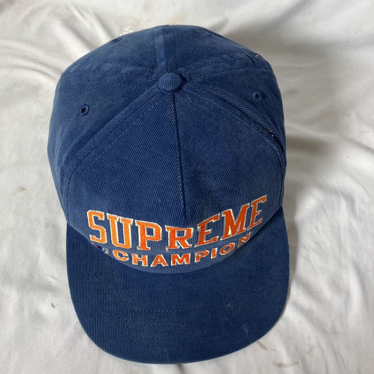 ▼【1円スタート】Supreme × Champion ×Champion キャップ/-/ポリエステル/BLU/プリント_画像6