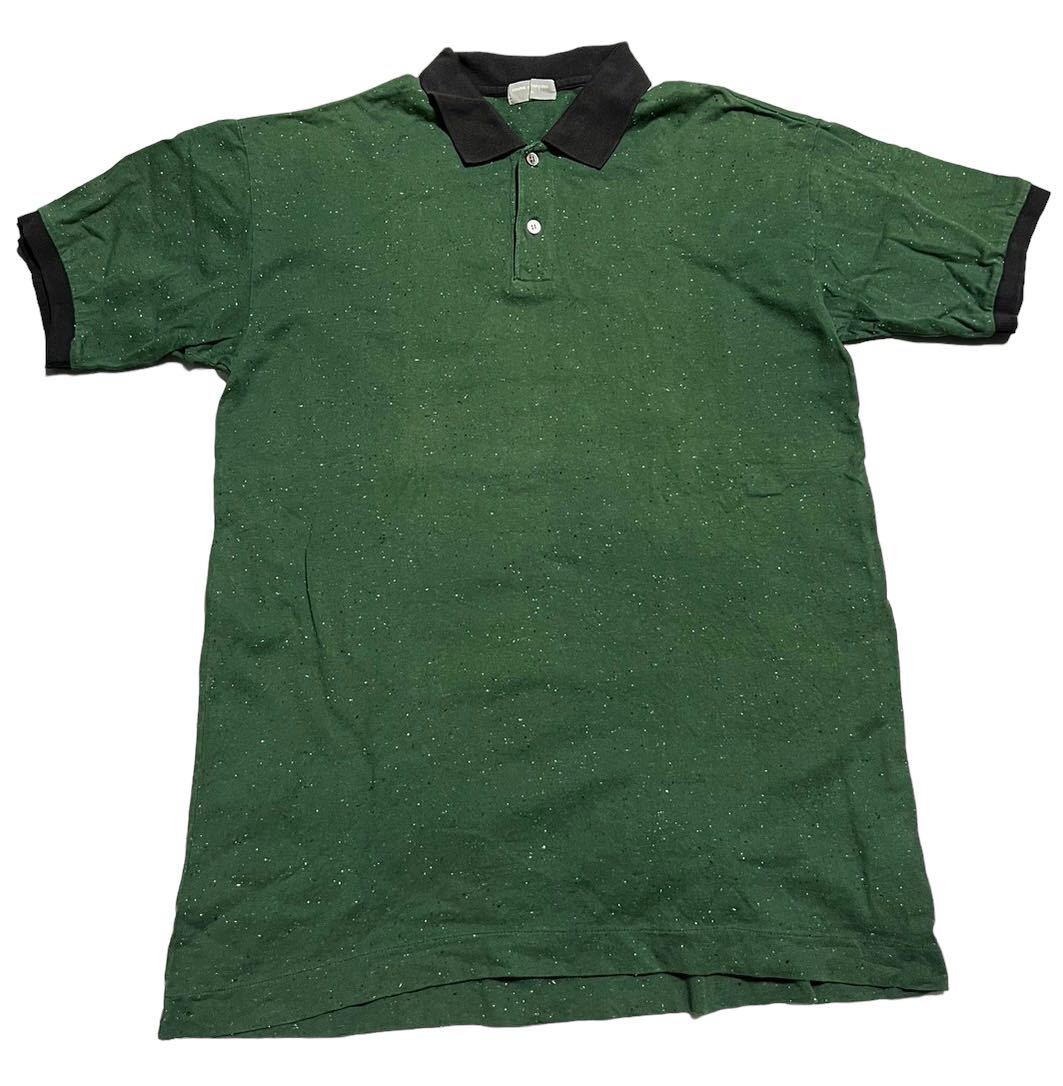 90s アーカイブ COMME des GARCONS HOMME ギャルソン オム ネップ地 半袖ポロシャツ 緑