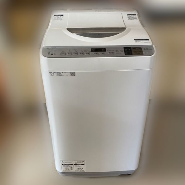 SHARP 2020年製 電気洗濯乾燥機 5.5kg ES-TX5D 動作確認済み【商品説明必読】シャープ 乾燥機 洗濯機 縦型 上開き 家電 1000~_画像2