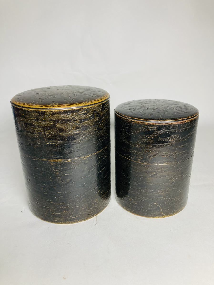 鎚起銅器 高橋重弘 雪月花茶入 銀鋲打 茶筒 美品 茶器 茶道具