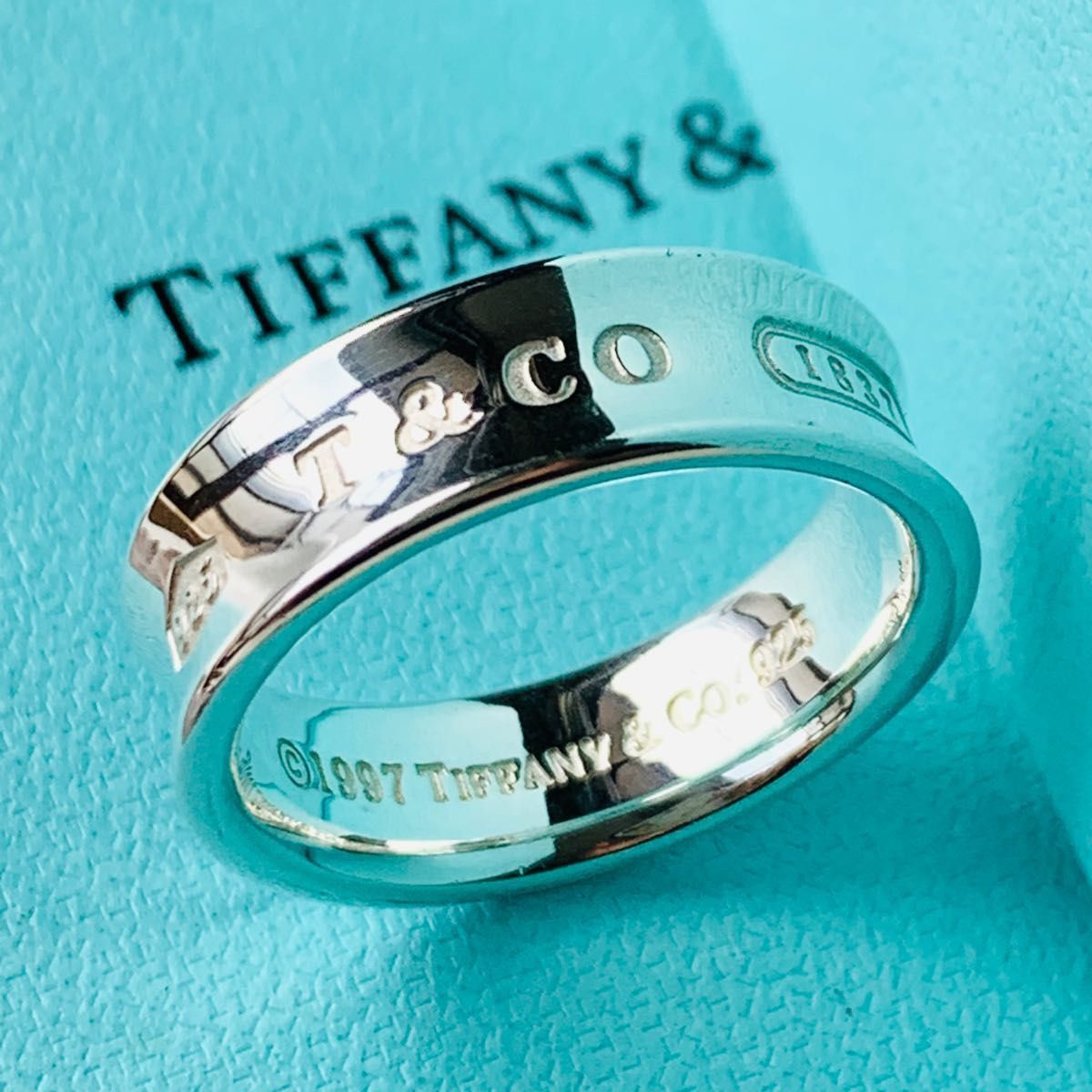美品 ティファニー TIFFANY ナロー リング 指輪 大きめサイズ 21号