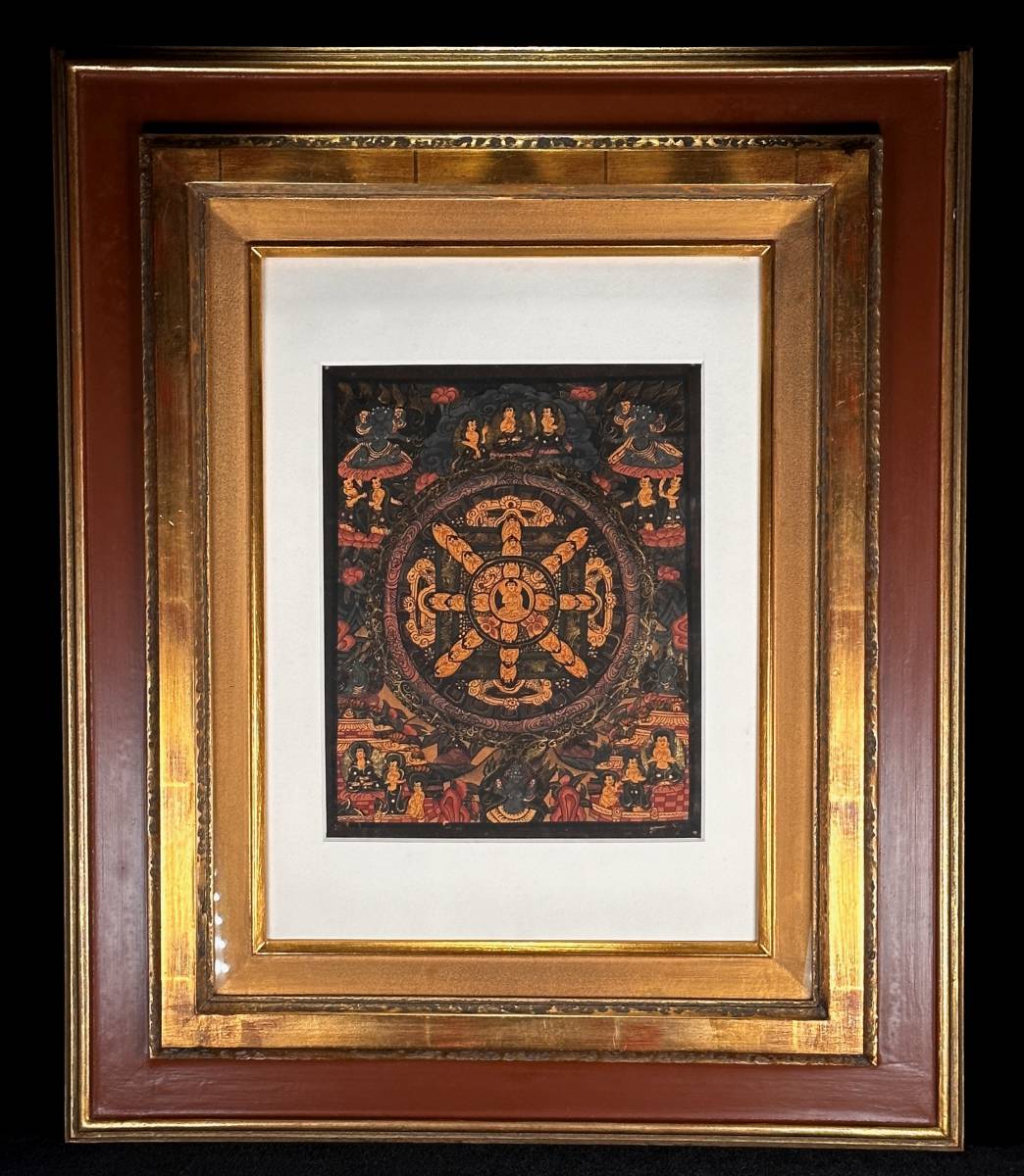 chi bed Buddhism fine art ... man dala.. tongue ka autograph picture frame goods 3 number size width 43cm height 51.5cm