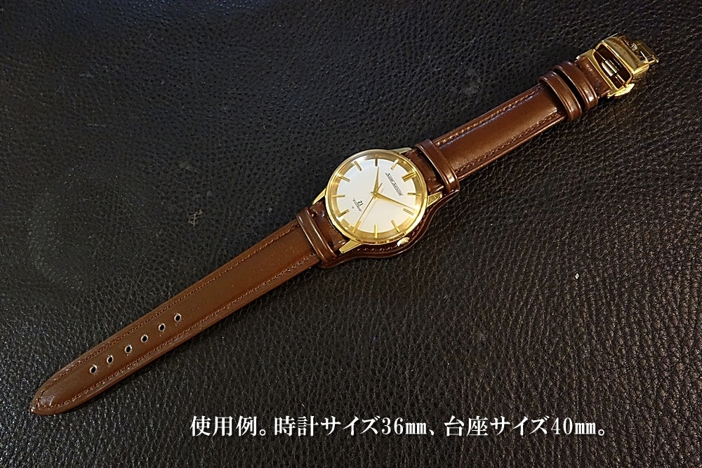 ◆台座付 D-Buckle Vintage Belt◆フランス産カーフ Custom Order(台座SIZE/BUCKLE COLOR) 18mm CHOCOLATE BROWN 受注生産 腕時計ベルト_画像7