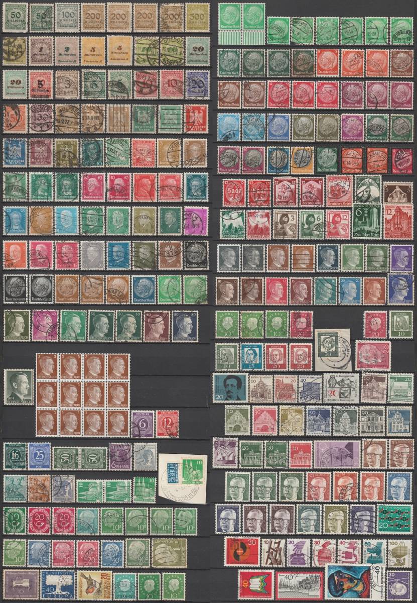 海外古切手　未使用　外国切手　ドイツ　ワイマール共和国　数字　12種