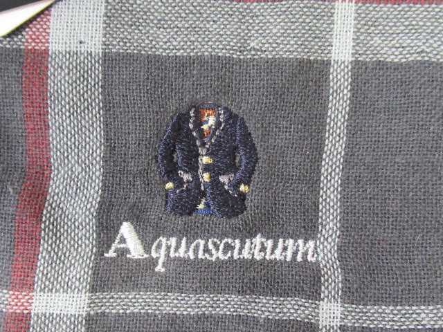 ◆16.Aquascutum LONDON アクアスキュータム 刺繍 タオル ハンカチ/未使用品_画像2
