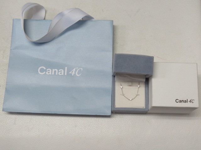 ◆Canal 4℃ カナル ヨンドシー SILVER シルバー キュービックジルコニア ブレスレット 箱付/中古の画像1