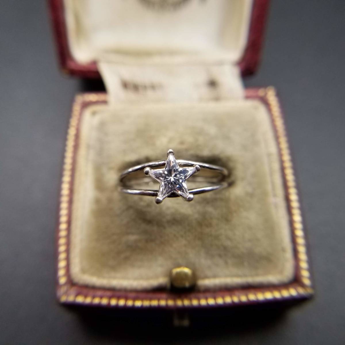  звезда Cubic Zirconia 2 полосный 925 серебряный Vintage кольцо серебряный кольцо лето Star casual кольцо Y6-O⑥