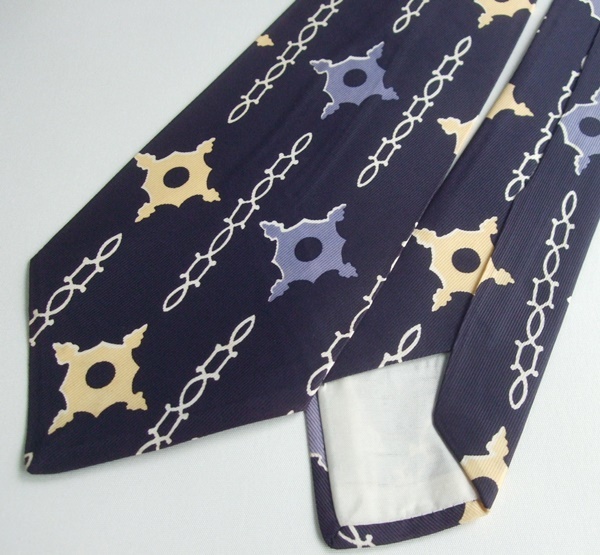  VINTAGE TIE by Hut ネクタイ 中古品 ネイビー系　ビンテージ アメリカ古着 ロカビリー 50s 60s 難あり