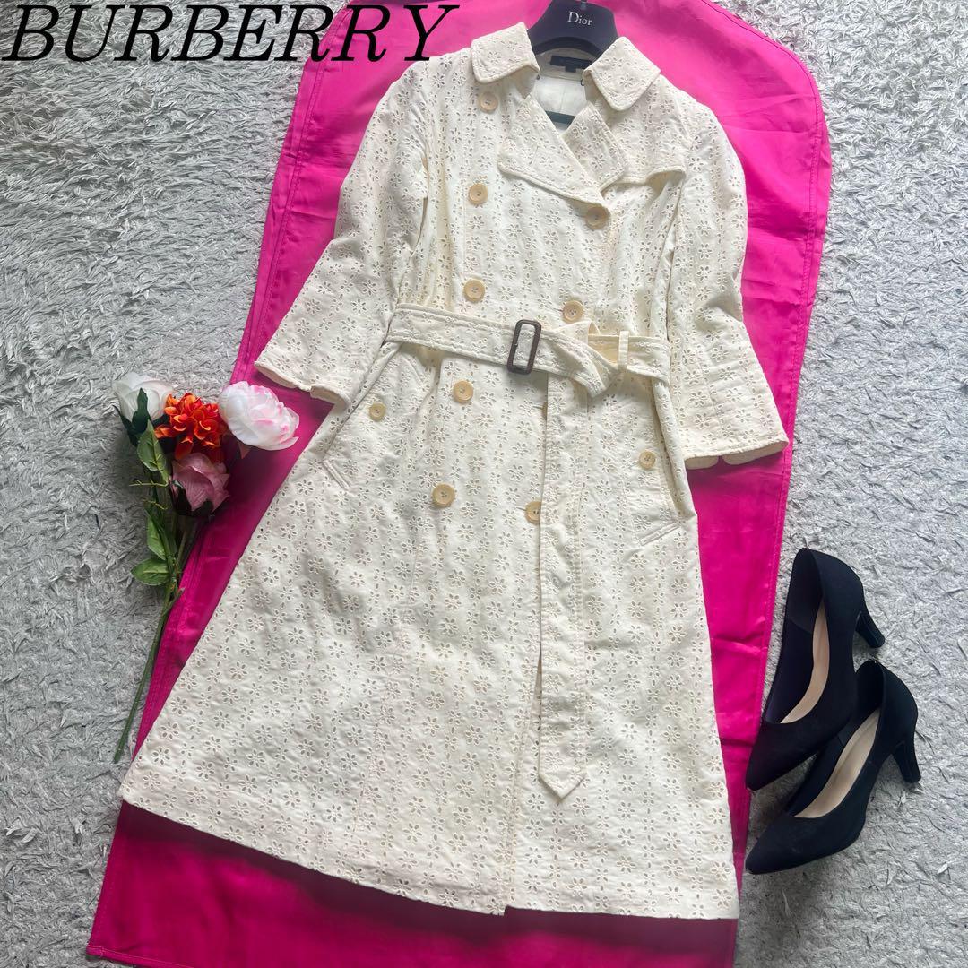 良品】BURBERRY LONDON コットンレーストレンチコート 36 バーバリー