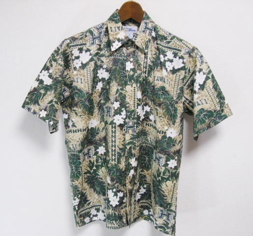 reyn spooner ハワイ大学 アロハシャツ Sサイズ ハワイ製 HAWAII