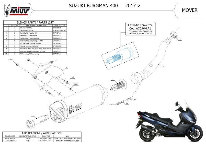 MiVV スリップオン マフラー SUZUKI BURGMAN 400 定価91053円☆新品