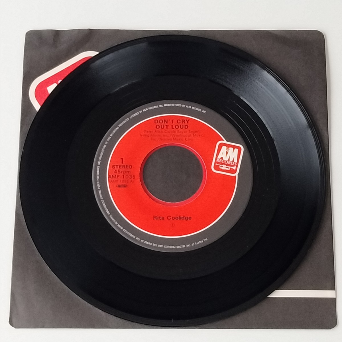 Drop Dead Gorgeous Don't Cry Out Loud 7inch RITA COOLIDGE/DON'T CRY OUT LOUD AMP-1035 リタ クーリッジ/あなたしか見えない