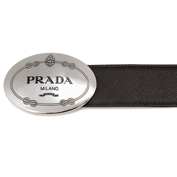 送料無料 14 PRADA プラダ 2CM232 PN9 F0002 ブラック SAFFIANO レザー ベルト size 85_画像5