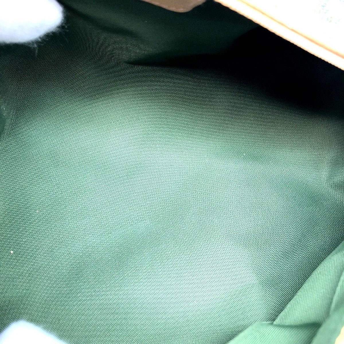 Christian Dior クリスチャンディオール 【4945D】 ポーチ トロッター キャンバス レザー モスグリーン ベージュ ゴールド金具 ペンケース_画像7
