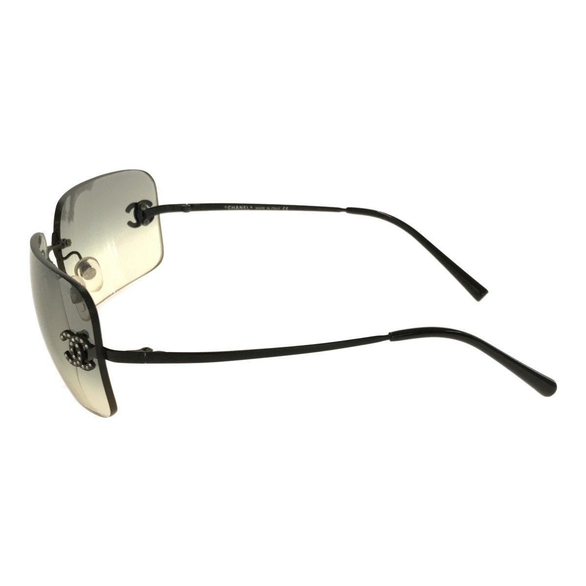 CHANEL Chanel [lay2722M] sunglasses 4017-D 62*17 here Mark rhinestone silver clear gray gradation 