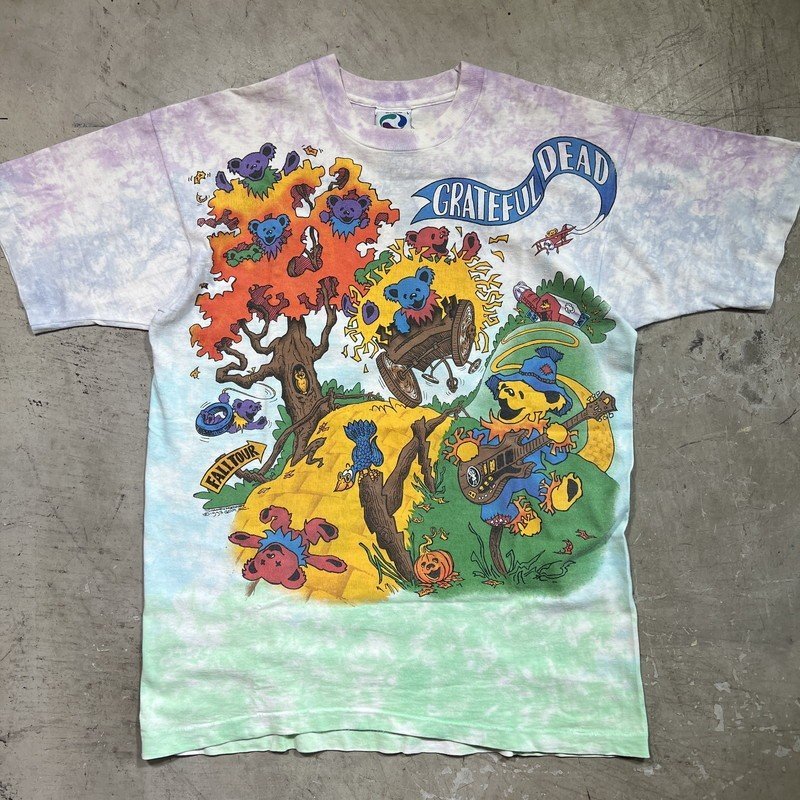 GRATEFUL DEAD グレイトフルデッド 【men2670H】 90's RISE&FALL TOUR 1993 ツアーTee タイダイ LIQUID BLUE リキッドブルー L USA製 AG_画像1