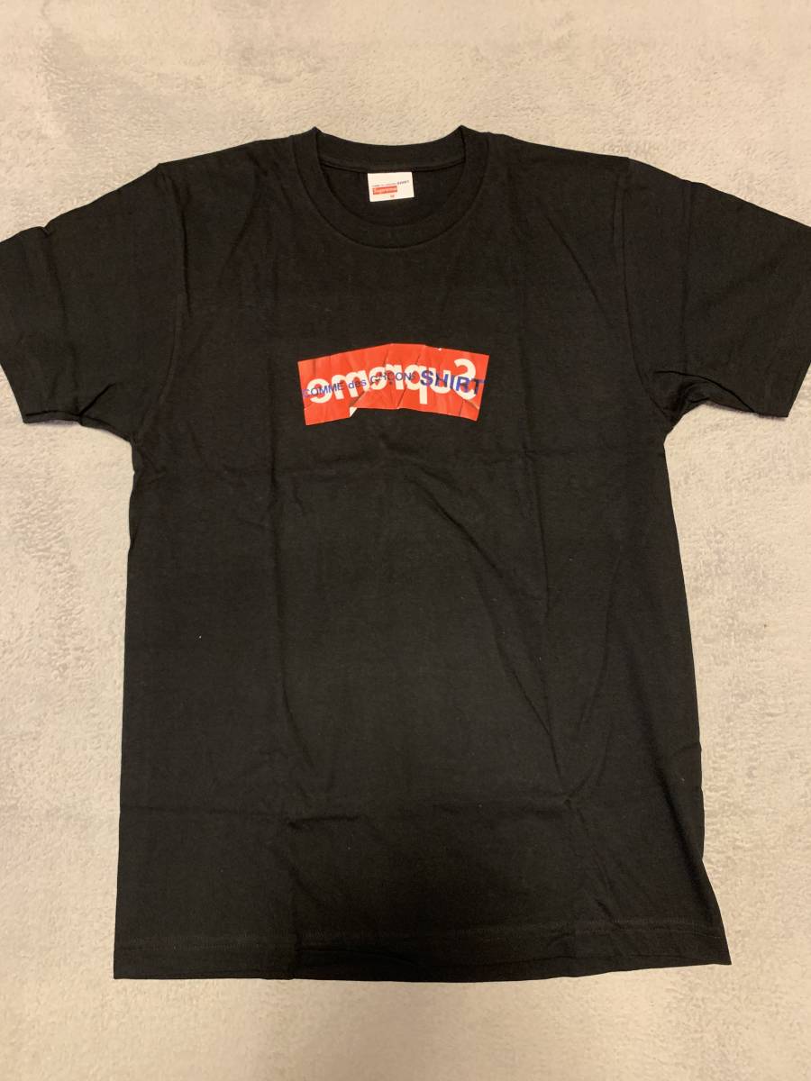 M 送料込み 新品正規品 17ss Supreme × COMME des GARCONS SHIRT Box Logo Tee black 黒 T シャツ