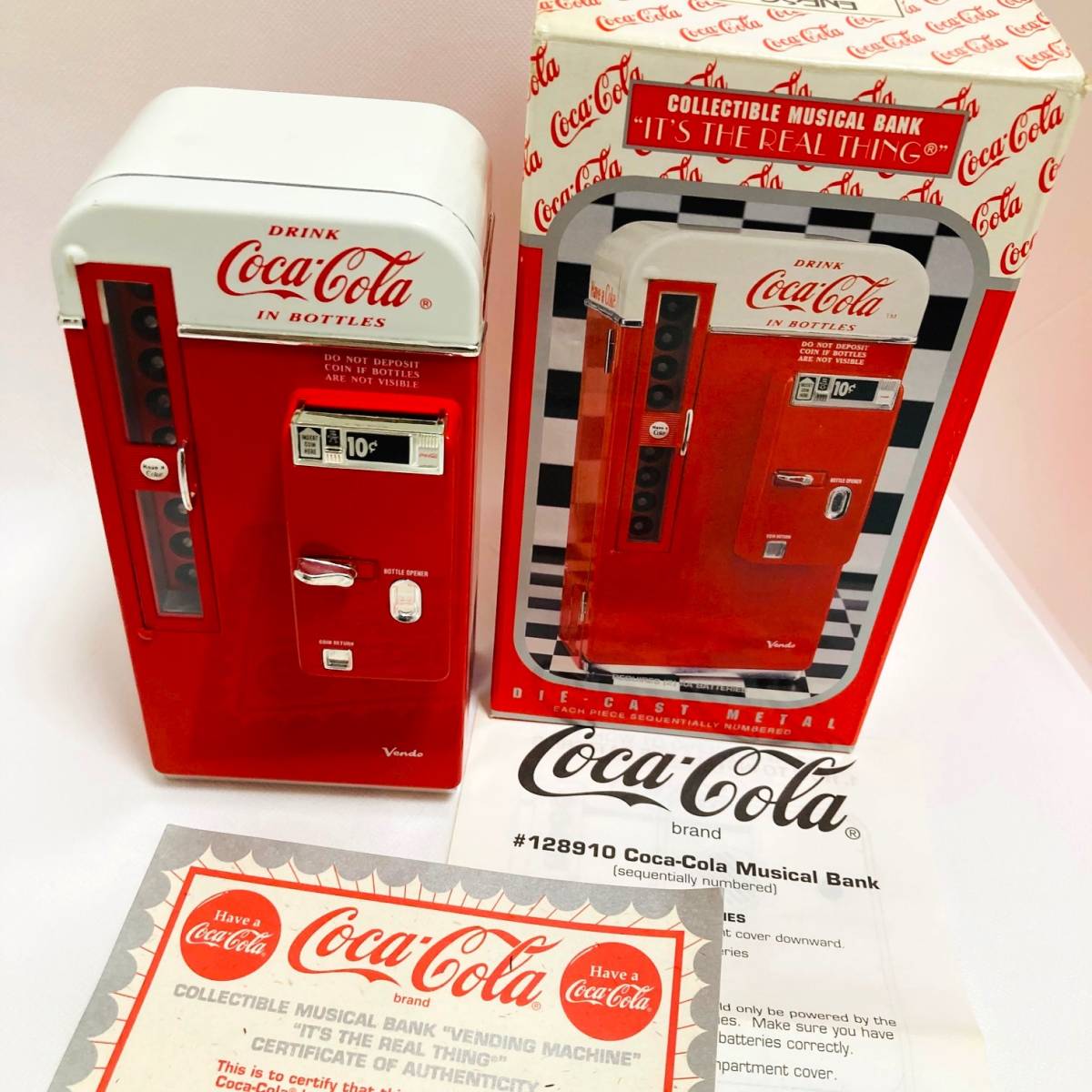 ヤフオク! - 送料無料☆ほぼ新品【コカコーラ 自動販売機 貯金箱 199...