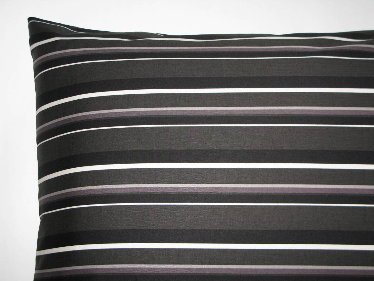 メディカル枕のカバーを作りました【52×80】黒×グレー★ストライプ②綿100％★ハンドメイド★ファベ・オルトペディコもぴったり_画像1