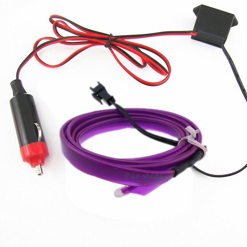【シガーソケット電源付属】 有機ELテープ 紫 パープル DC12V 車のアクセサリー ネオンテープ ネオンモール LEDテープとの組み合わせも◎_画像2
