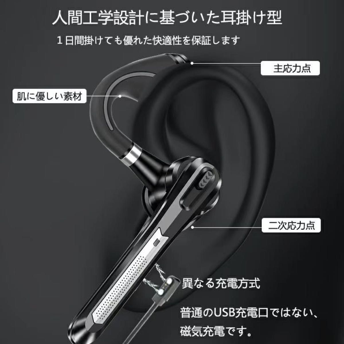 Bluetooth ヘッドセット 片耳 ワイヤレスイヤホン