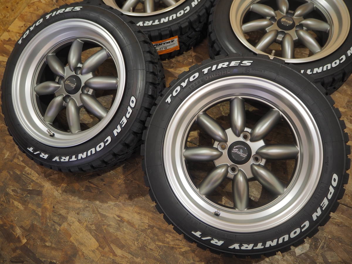 ★ホワイトレター★165/60R15 7J+20 4H100 新品 人気 オープンカントリー 深リム 1台分 ハスラー 軽トラ アゲトラ リフトアップ ガンメタ_画像4