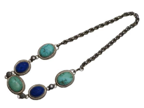  Asian turquoise lapis lazuli silver choker (CHO-5)