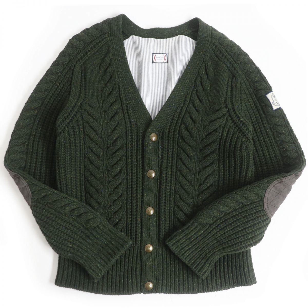 美品□モンクレールガムブルー MAGLIA TRICOT CARDIGAN ロゴワッペン