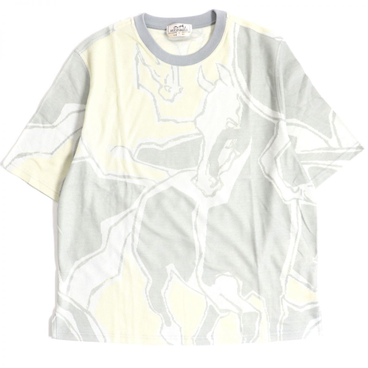 未使用品▽21SS HERMES エルメス DANSE DES CHEVAUX 馬柄 クルーネック