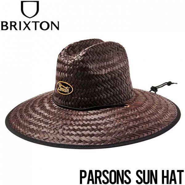 【送料無料】ストローハット 麦わら帽子 BRIXTON ブリクストン PARSONS SUN HAT 11324 DEEP BROWN　L/XL (60-62cm)