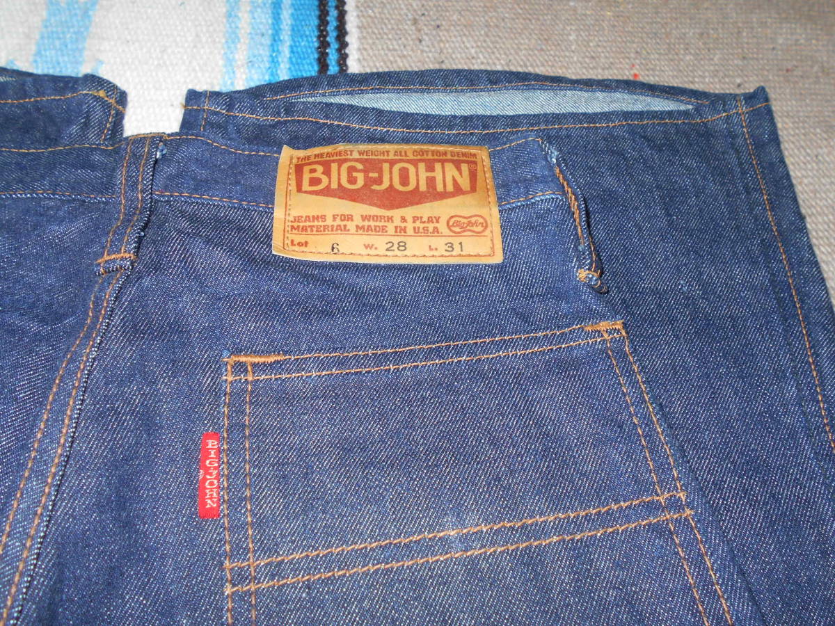 1970 годы производства Big John BIG JOHN индиго bell низ индиго окраска Vintage MADE IN USAhipi-