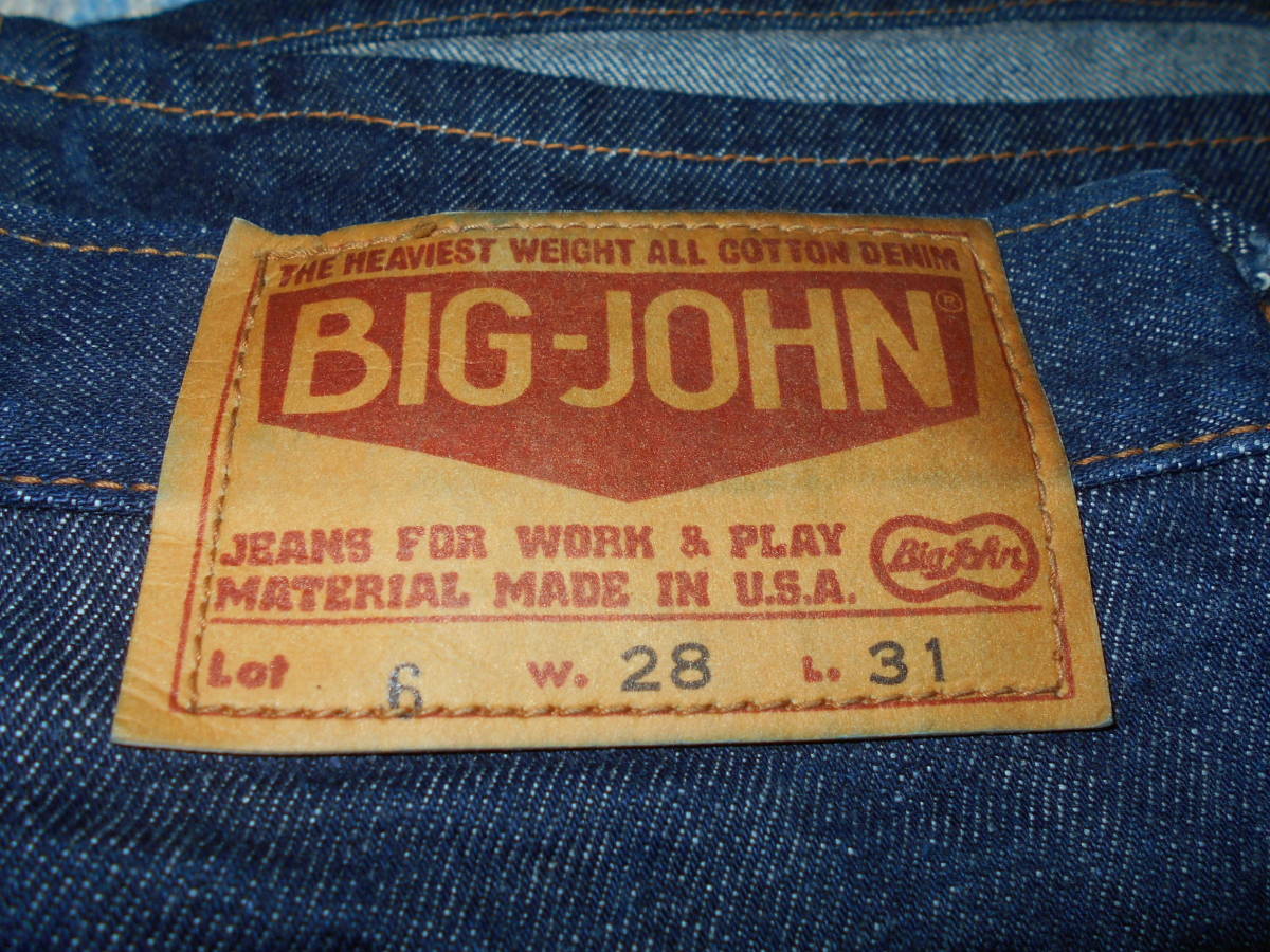 1970 годы производства Big John BIG JOHN индиго bell низ индиго окраска Vintage MADE IN USAhipi-