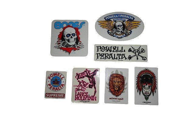 JB即決 POWELL PERALTA パウエル ステッカー 7枚 セット POWELL パウエル SANTACRUZ VANS SURF SK8 Z-BOYS DOGTOWN THRASHER 80 90 USAの画像1