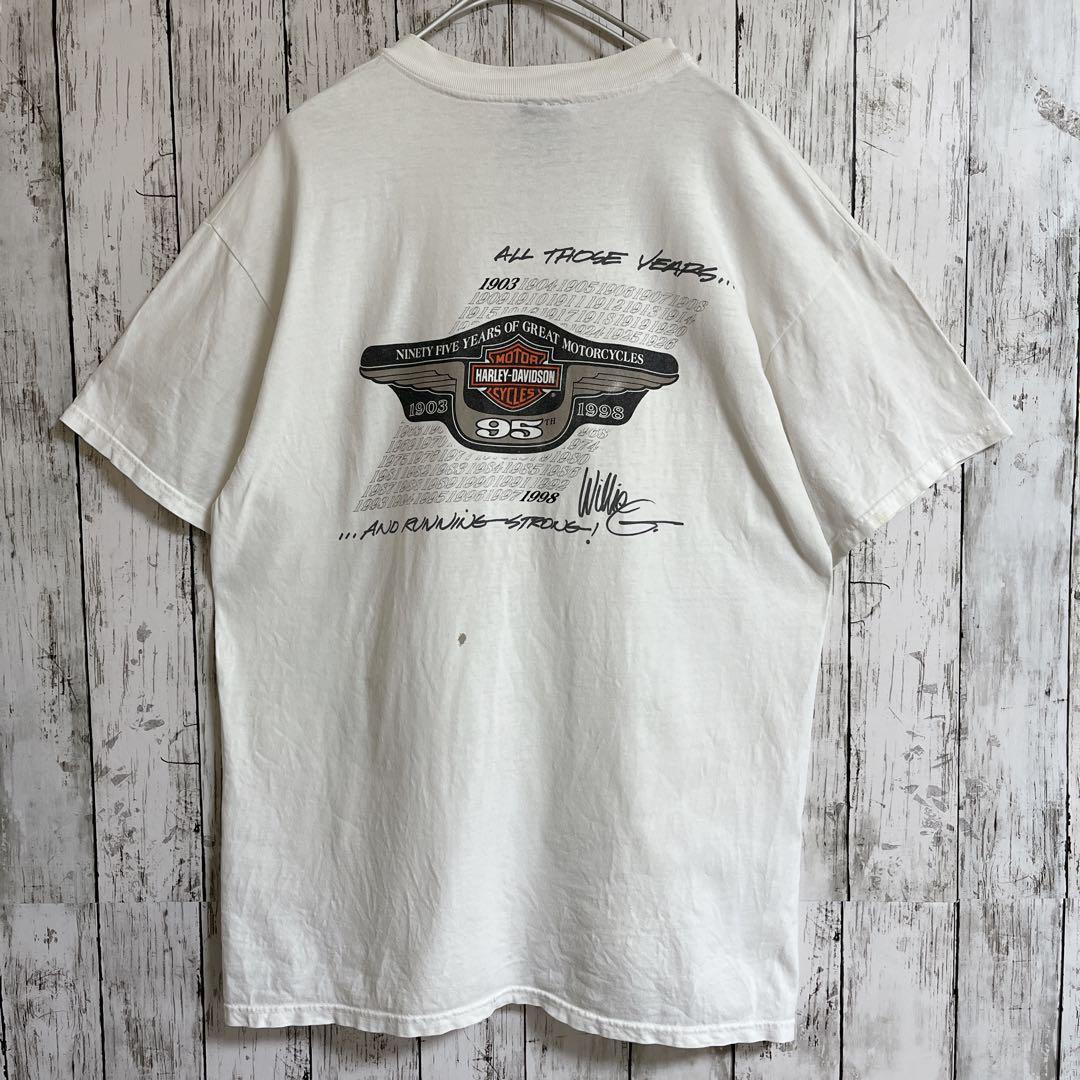 90's HARLEY DAVIDSON ハーレーダビッドソン 95周年 ビンテージTシャツ 両面プリント USA製 90年代ヴィンテージ  HTK1490