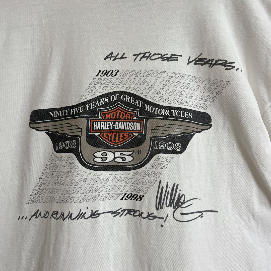 90's HARLEY DAVIDSON ハーレーダビッドソン 95周年 ビンテージTシャツ 両面プリント USA製 90年代ヴィンテージ  HTK1490