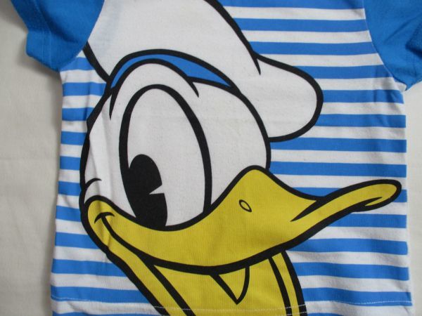 BE940【Disney・ディズニー ドナルド】プリント　半袖　Ｔシャツ　訳有　男児　白・青系　80_画像2