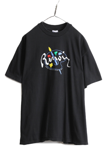 90s ■ ルノワール アート プリント Tシャツ メンズ XL / 90年代 オフィシャル 当時物 黒 イラスト ヘビーウェイト ヘインズ 大きいサイズ