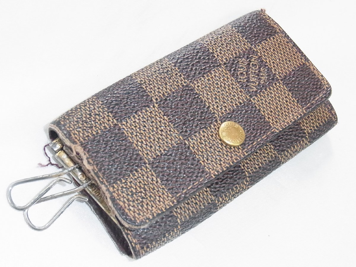 ルイヴィトン LOUISVUITTON 【ジャンク】4連キーケース ミュルティクレ4 PVCレザー ダミエ N62631 TH0074 中古品_画像1