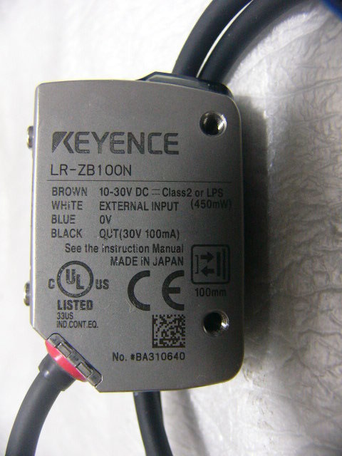 ★動作保証美品 KEYENCE LR-ZB100N アンプ内蔵型CMOSレーザセンサ (ケーブルは長い) 複数有_画像2