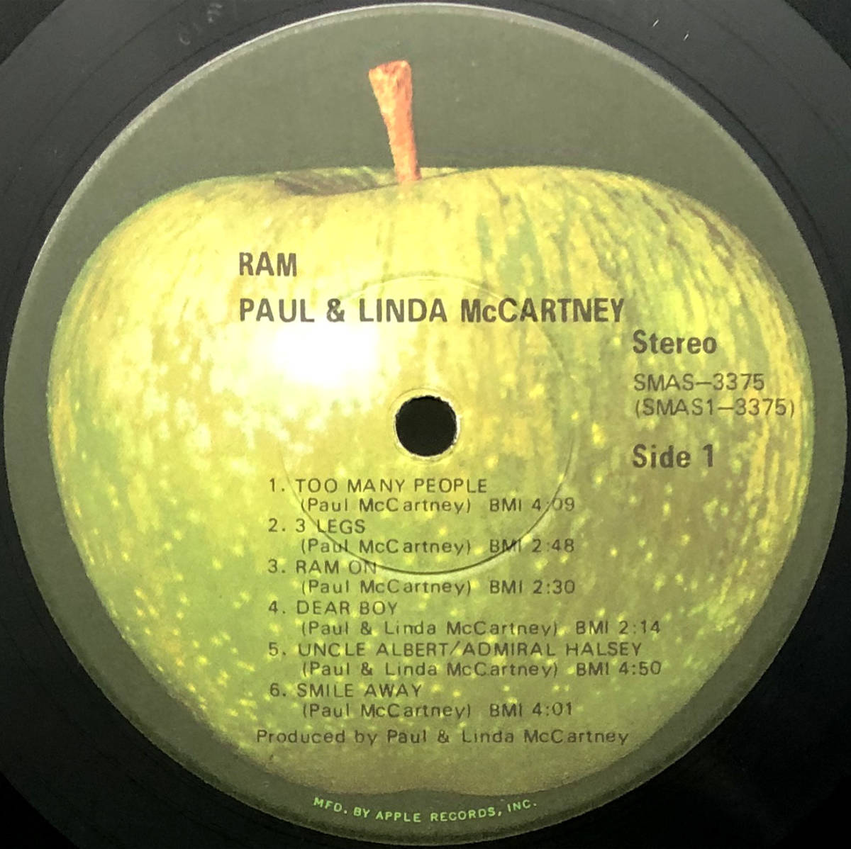 ★US ORIG LP★PAUL AND LINDA McCARTNEY/Ram 1971年 音圧凄 傑作ソロ 米国盤 APPLE SMAS-3375 BEATLESの画像3