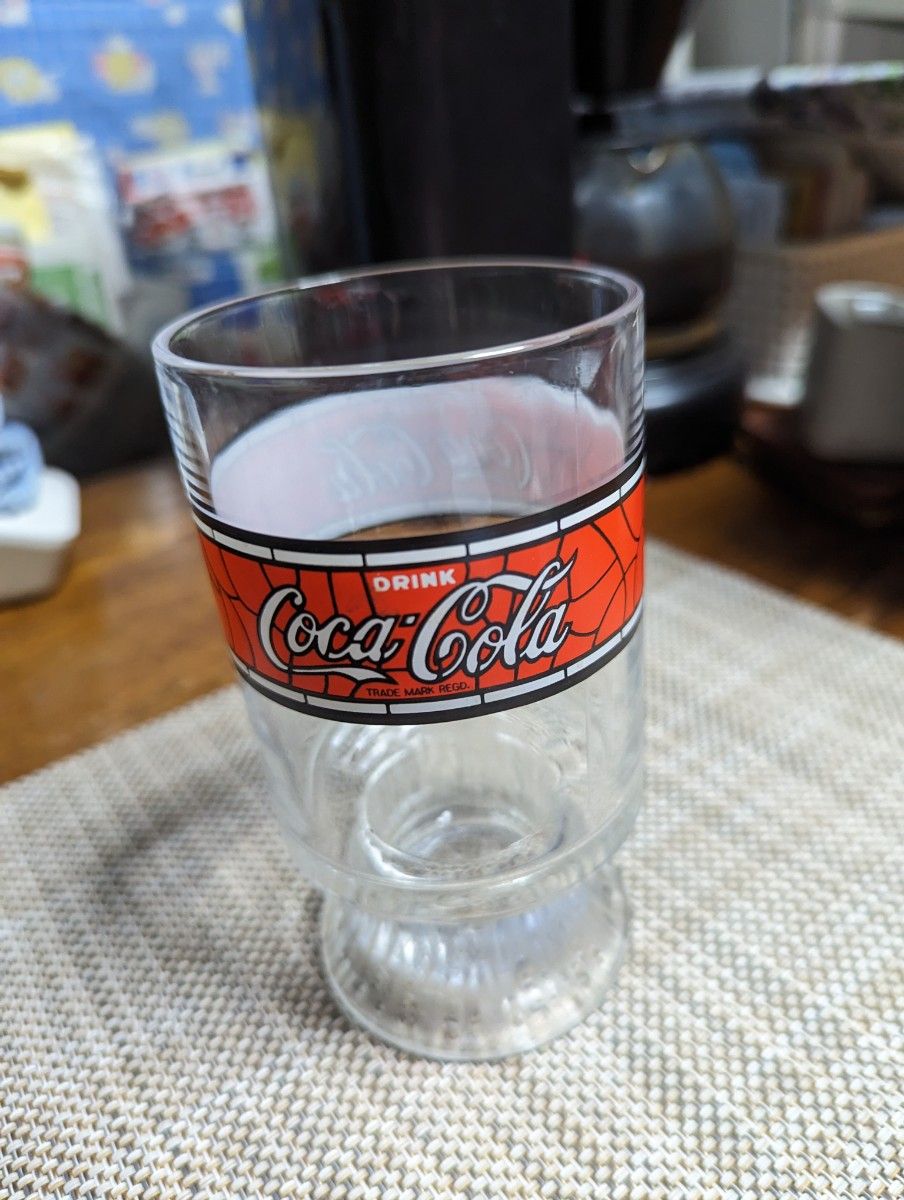 ティファニー模様グラス - コカ・コーラ 昭和レトロ キリンビール 高さ グラス Coca Cola Glass