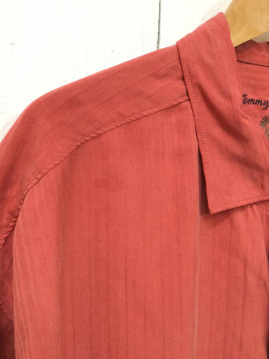 Tommy Bahama トミーバハマ シルクシャツ アロハシャツ 単色シルク 半袖シャツ メンズX XL大きめ 良品汚れありの画像3